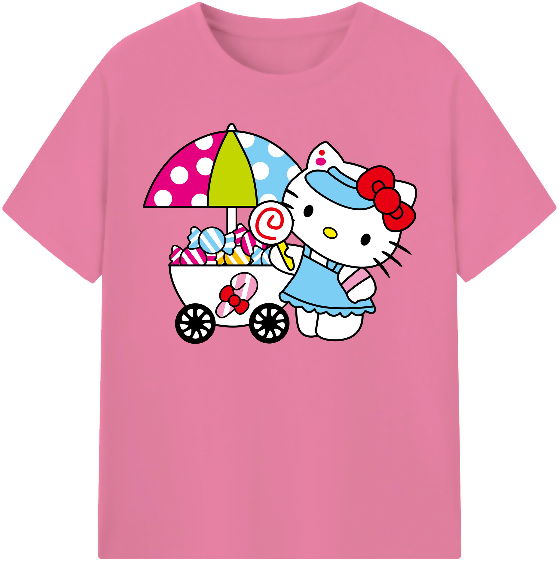 （画像用） Hello Kitty ハローキティ 綿100％半袖Tシャツ（フロントプリント）